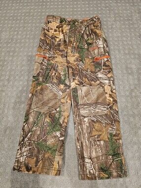 Cabela's Kids Camo Pants M Lined Fleece Warm Fall Winter Hunting Brown Realtree